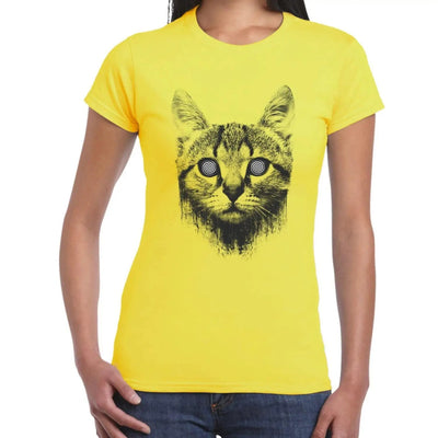 Hypnotized Kitten Cat Women's T-Shirt S / Yellow