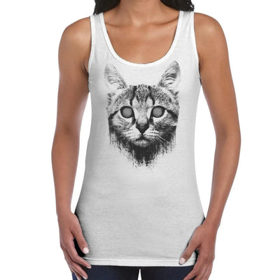Hypnotized Kitten Cat Women's Tank Vest Top S / White
