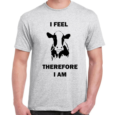 I Feel Therefore I Am Vegetarian Men's T-Shirt XL / Light Grey