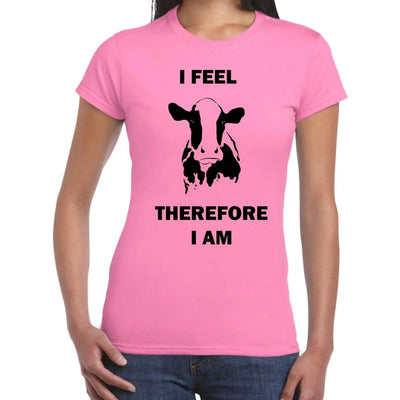 I Feel Therefore I Am Vegetarian Women's T-Shirt XL / Light Pink