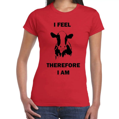 I Feel Therefore I Am Vegetarian Women's T-Shirt XL / Red