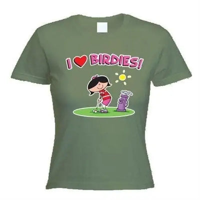 I Love Birdies Women's T-Shirt XL / Khaki