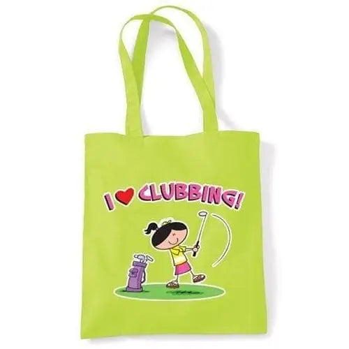 I Love Clubbing Shoulder Bag Lime Green