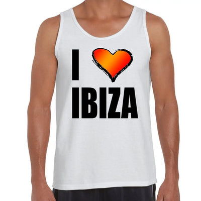 I Love Ibiza Men's Tank Vest Top L / White