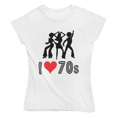 I Love the 70s Ladies T-Shirt - L / White - Womens T-Shirt