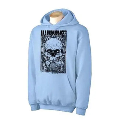 Illuminati Skull Hoodie XL / Light Blue