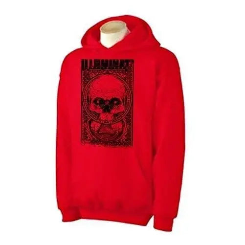 Illuminati Skull Hoodie XL / Red