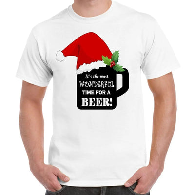 Its The Most Wonderful Time For a Beer Christmas Funny Men's T-Shirt 3XL