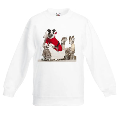 Jack Russell Dog Santa Claus Christmas Kids Jumper \ Sweater 14-15
