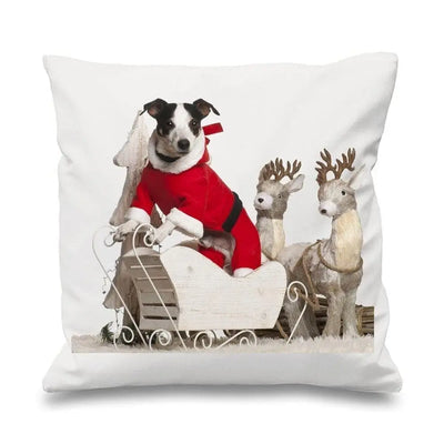 Jack Russell Santa Christmas Cushion