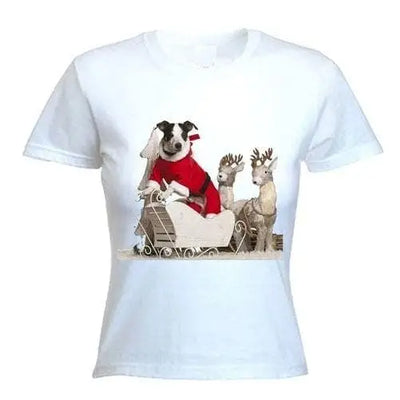 Jack Russell Santa Women's Christmas T-Shirt
