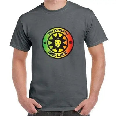 Jah is Mighty Lion of Judah Reggae Men's T-shirt XL / Charcoal