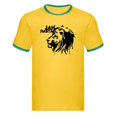 Jah Rasta Ringer T-Shirt - S - Mens T-Shirt