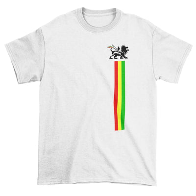 Jah Rastafari Lion Of Judah Stripe T-Shirt L