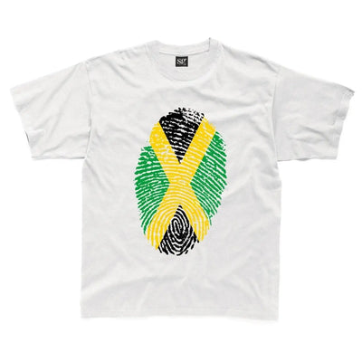 Jamaican Flag Finger Print Unisex Children's Kids T-Shirt 9-10