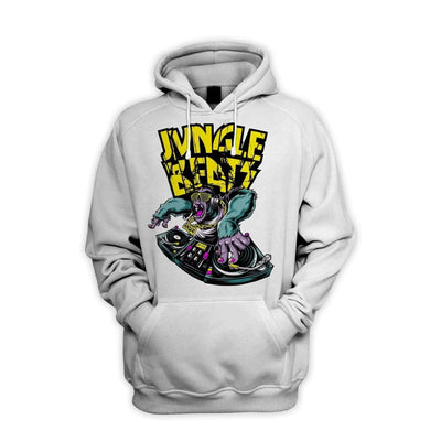 Jungle Beats Junglist DJ Men's Pouch Pocket Hoodie Hooded Sweatshirt XXL / White