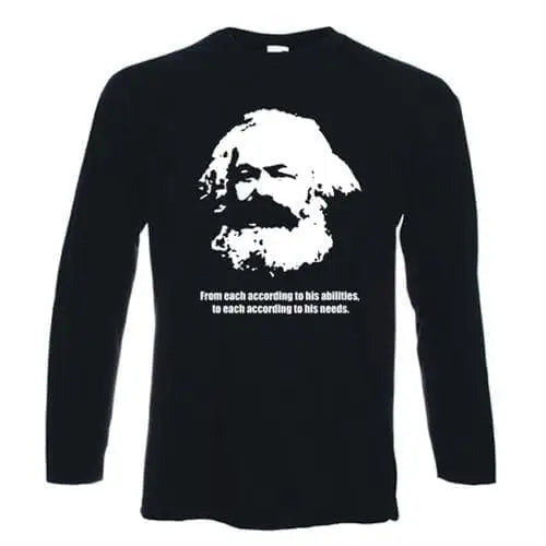 Karl Marx Long Sleeve T-Shirt S / Black