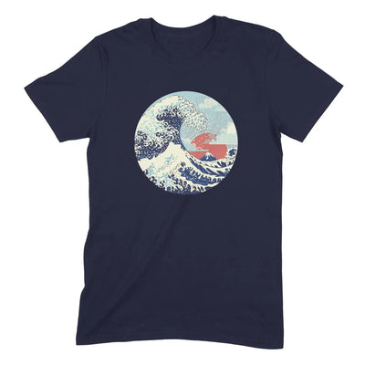 Katsushika Hokusai The Great Wave Off Kanagawa Circle Mens T