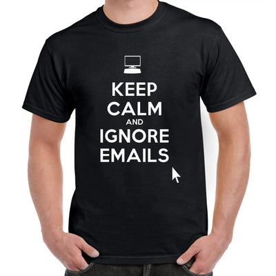 Keep Calm and Ignore Emails Men's T-Shirt S / Black