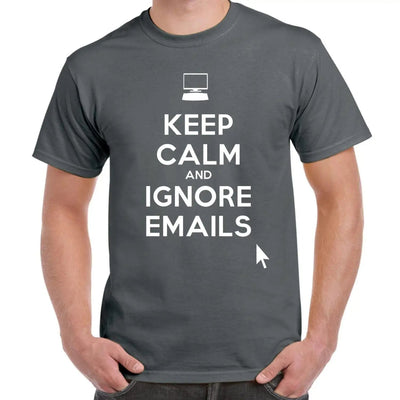 Keep Calm and Ignore Emails Men's T-Shirt S / Charcoal