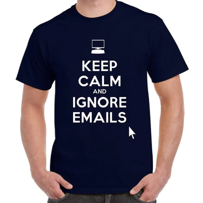 Keep Calm and Ignore Emails Men's T-Shirt S / Navy Blue