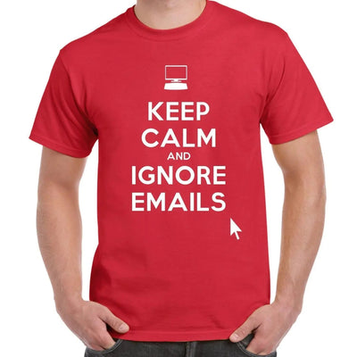 Keep Calm and Ignore Emails Men's T-Shirt S / Red