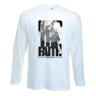 Keep The Faith Badges Long Sleeve T-Shirt M / White