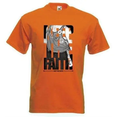 Keep The Faith Northern Soul Badges Logo Men's T-Shirt 3XL / Orange