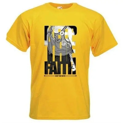 Keep The Faith Northern Soul Badges Logo Men's T-Shirt 3XL / Yellow