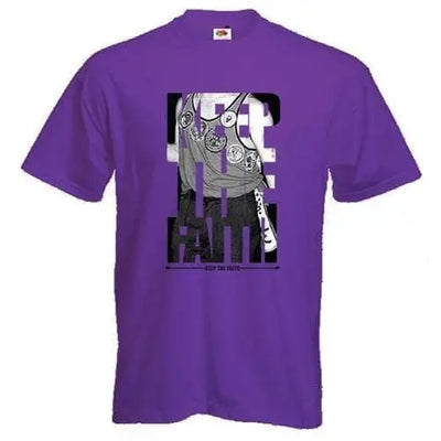 Keep The Faith Northern Soul Badges Logo Men's T-Shirt S / Purple
