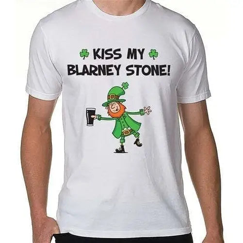 Kiss My Blarney Stone Leprechaun Mens T-Shirt