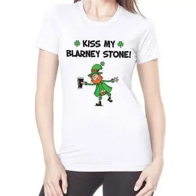 Kiss My Blarney Stone Leprechaun women's T-Shirt