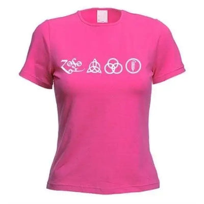 Led Zeppelin Four Symbols Women's T-Shirt XL / Dark Pink