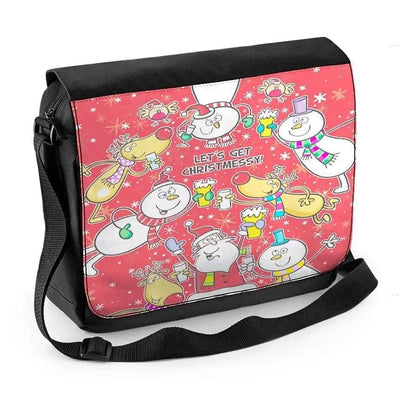 Let's Get Christmessy Funny Christmas Laptop Messenger Bag