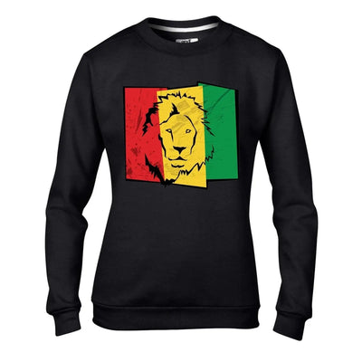Lion of Judah Flag Reggae Women's Sweatshirt Jumper M / Black
