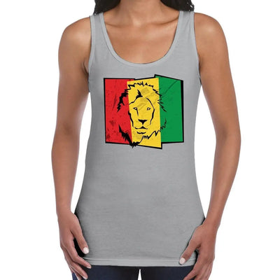 Lion Of Judah Flag Reggae Women's Tank Vest Top L / Light Grey