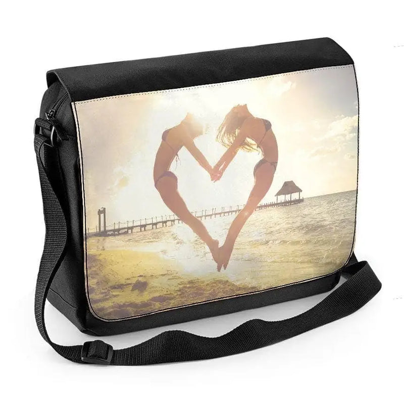 Love Heart 2 Women On The Beach Laptop Messenger Bag