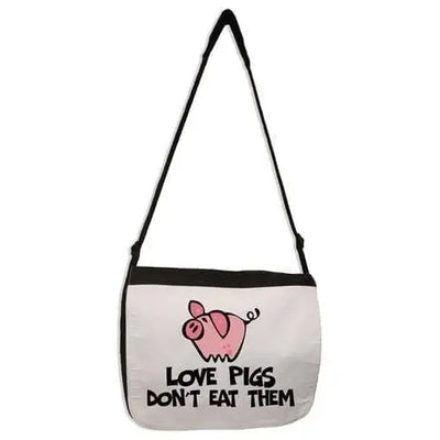 Love Pigs Don't Eat Them Vegetarian Laptop Messenger Bag