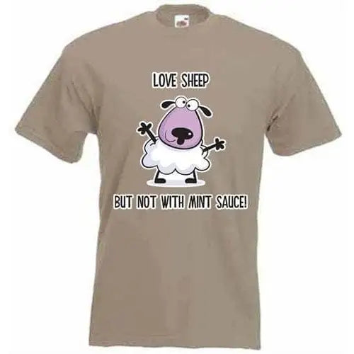 Love Sheep But Not With Mint Vegetarian T-Shirt M / Khaki