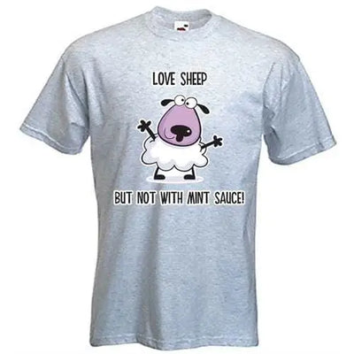 Love Sheep But Not With Mint Vegetarian T-Shirt M / Light Grey