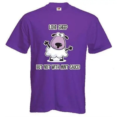 Love Sheep But Not With Mint Vegetarian T-Shirt M / Purple