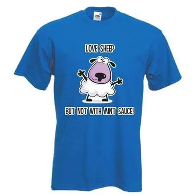 Love Sheep But Not With Mint Vegetarian T-Shirt M / Royal Blue