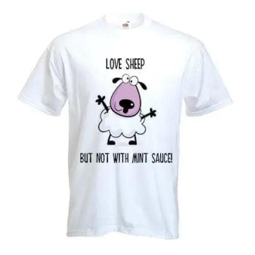 Love Sheep But Not With Mint Vegetarian T-Shirt M / White