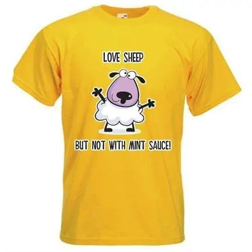 Love Sheep But Not With Mint Vegetarian T-Shirt M / Yellow