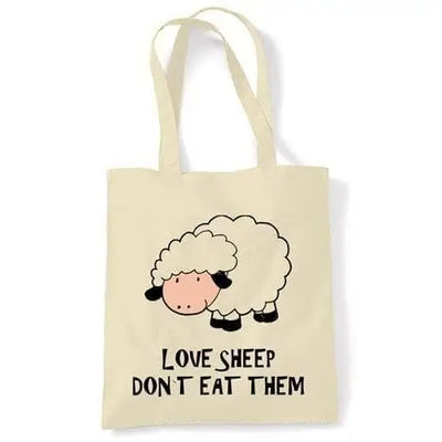 Love Sheep Don't Eat Them Vegetarian Tote Shoulder Bag