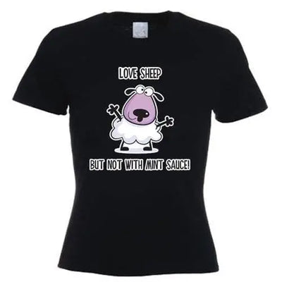 Love Sheep Women's Vegetarian T-Shirt L / Black