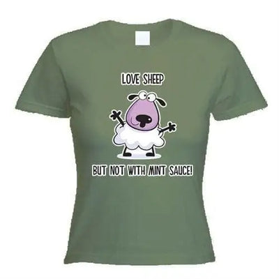 Love Sheep Women's Vegetarian T-Shirt L / Khaki