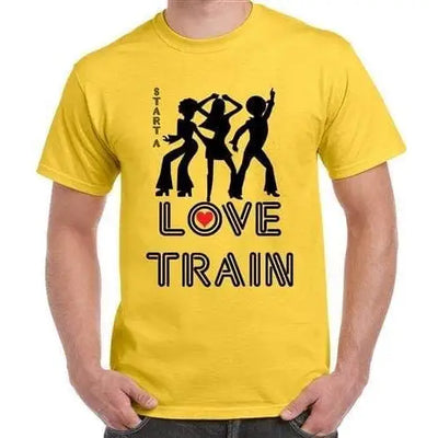 Love Train Disco Fancy Dress Mens T-Shirt M / Yellow