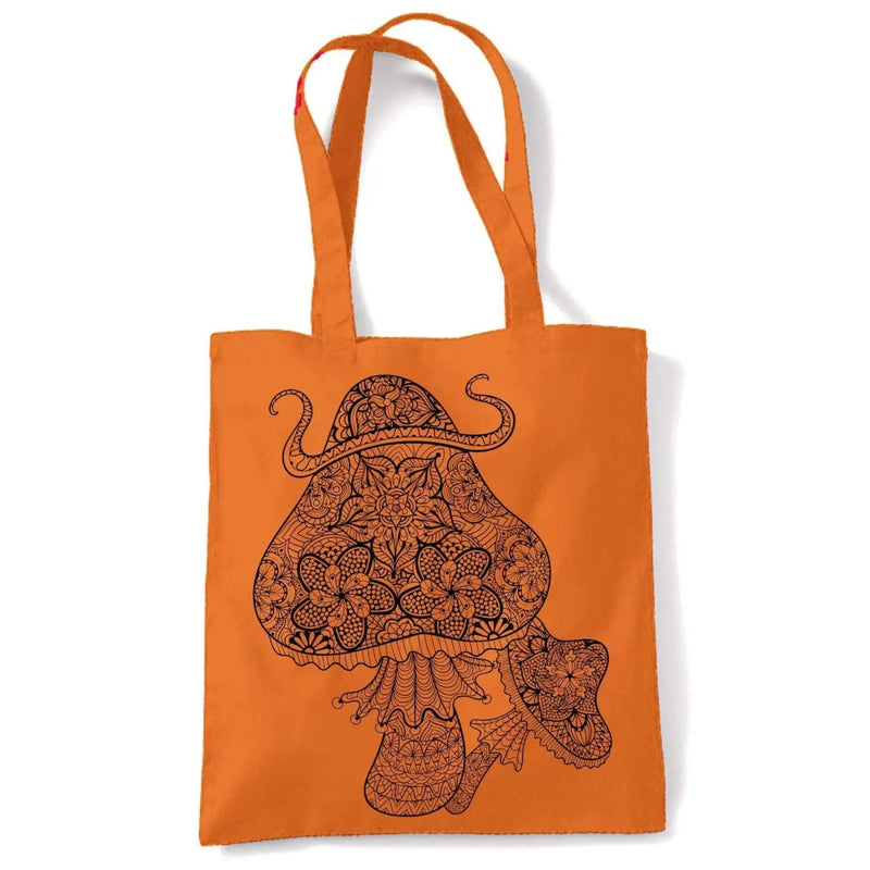 Magic Mushrooms Large Print Tote Shoulder Shopping Bag