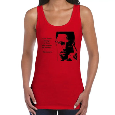 Malcolm X Future Quote Women's Tank Vest Top S / Red